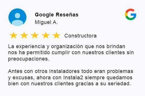 imagen que contiene una reseña de un cliente