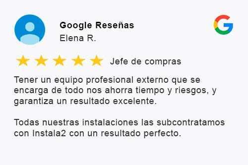 imagen que contiene una reseña de un cliente