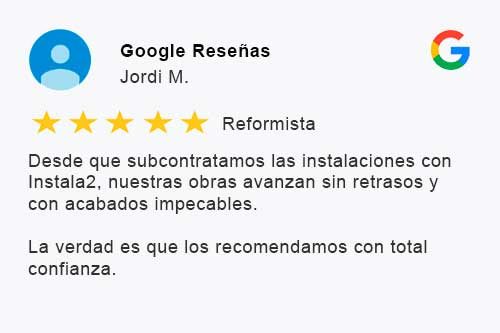 imagen que contiene una reseña de un cliente