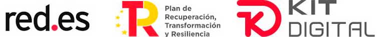 Logotipos de Red.es, Plan de Recuperación, Transformación y Resiliencia, y Kit Digital